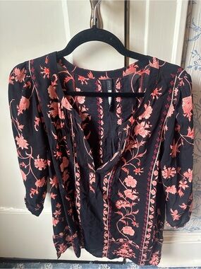 Plenty Tracy Reese medium tunic floral split v-neck Anthropologie